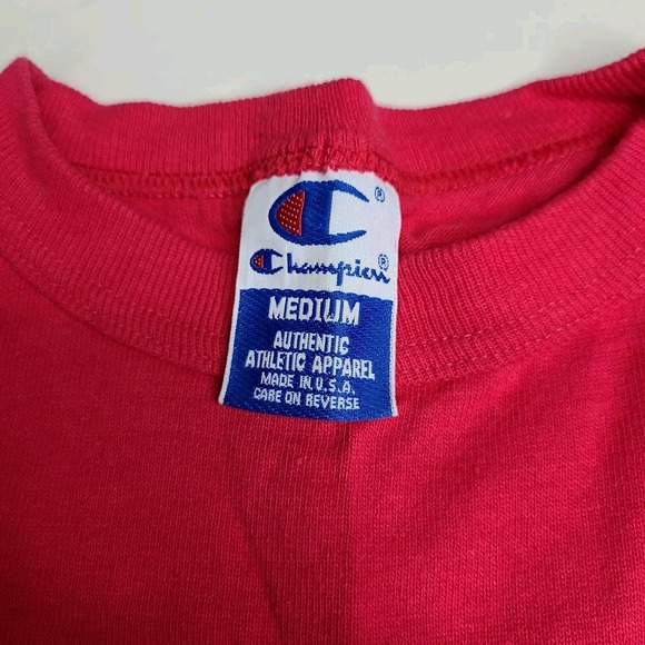 Vintage Champion T Shirt Pink Blank Size Medium Made in‎ USA Single Stitch - Picture 3 of 5